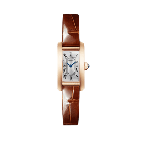 Cartier Tank Américaine Silver Rose Gold Alligator Leather 15.2mm