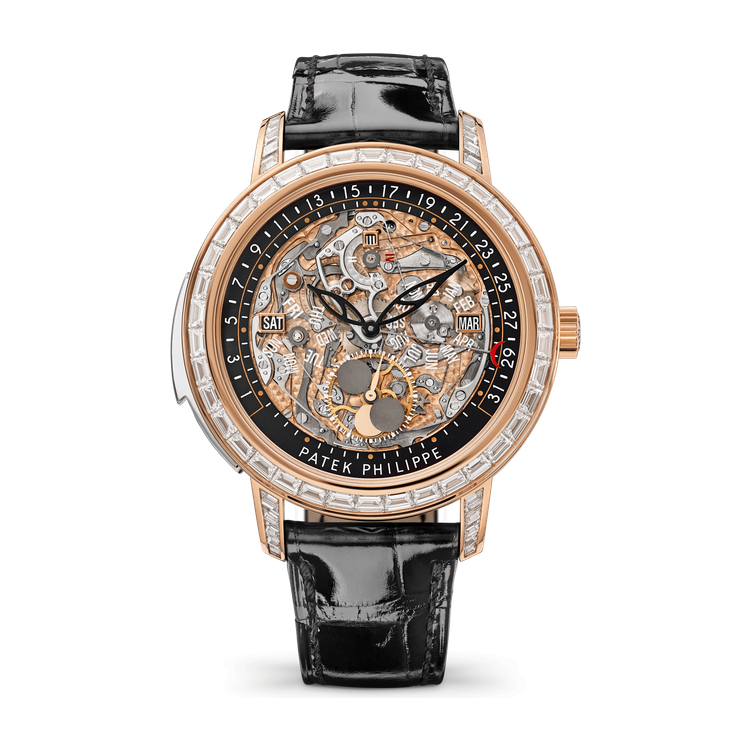 Patek Philippe Grand Complications Skeleton Rose Gold Alligator Leather 43mm