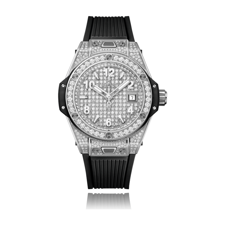 Hublot Big Bang One Click Diamond Pave Steel Rubber 33mm
