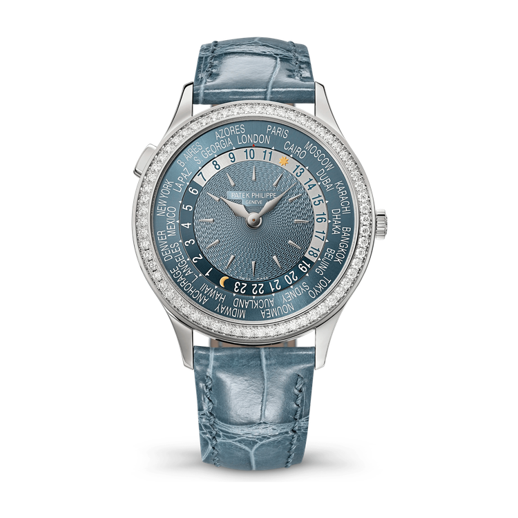 Patek Philippe Complications Blue White Gold Alligator Leather 36mm