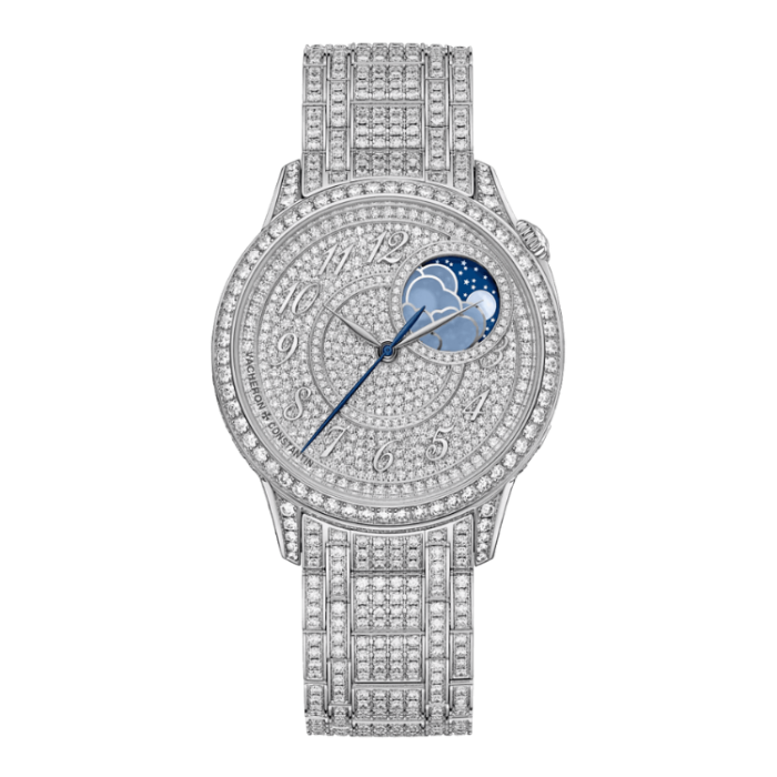 Vacheron Constantin Égérie Moon Phase Jewellery Diamond Pave White Gold 37mm