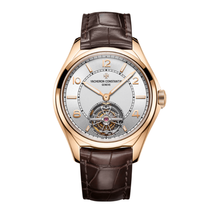 Vacheron Constantin Fiftysix Tourbillon Silver Rose Gold Alligator Leather 41mm