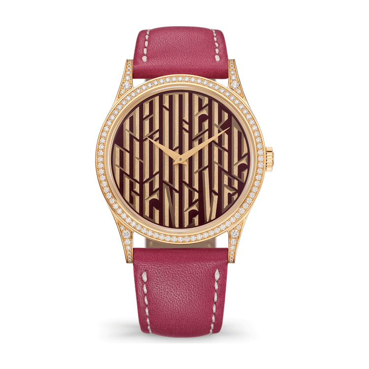 Patek Philippe "Pink Typography" Rare Handcrafts Rose Gold Leather 38mm