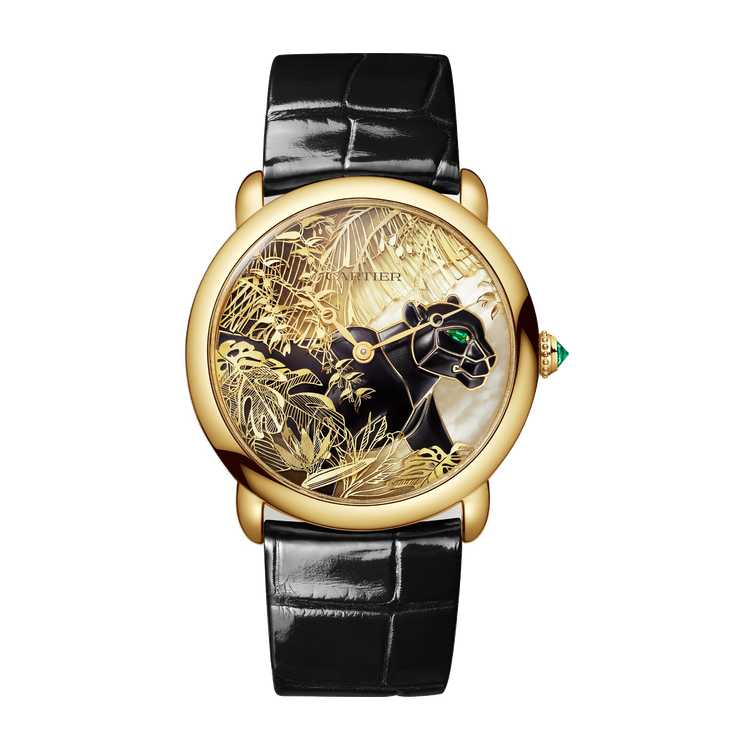 Cartier High Jewelry Métiers d'Art Mother of Pearl Yellow Gold Alligator Leather 36mm