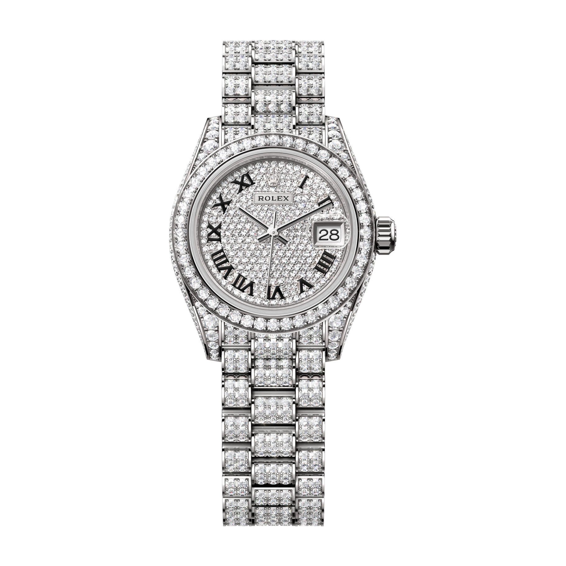 Rolex Lady-Datejust Diamond Pave White Gold 28mm