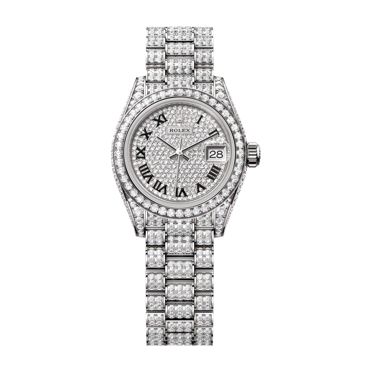 Rolex Lady-Datejust Diamond Pave White Gold 28mm