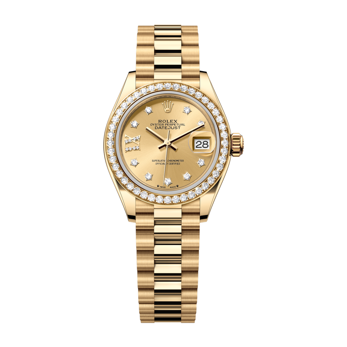 Rolex Lady-Datejust Champagne Yellow Gold 28mm