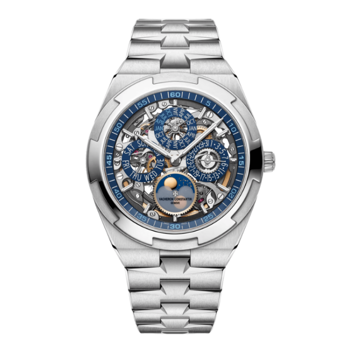 Vacheron Constantin Overseas Perpetual Calendar Ultra-thin Skeleton Blue White Gold 41.5mm