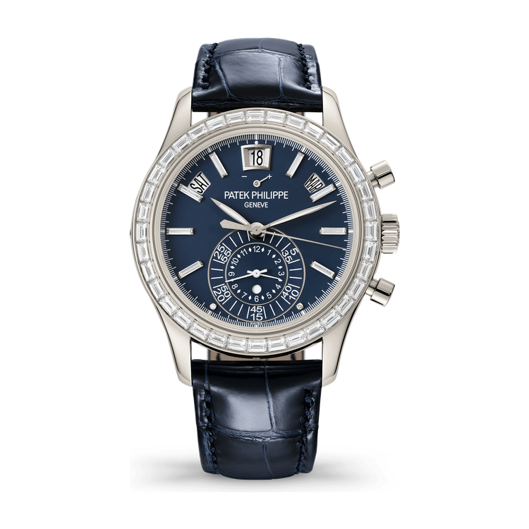 Patek Philippe Complications Blue Platinum Alligator Leather 40.5mm