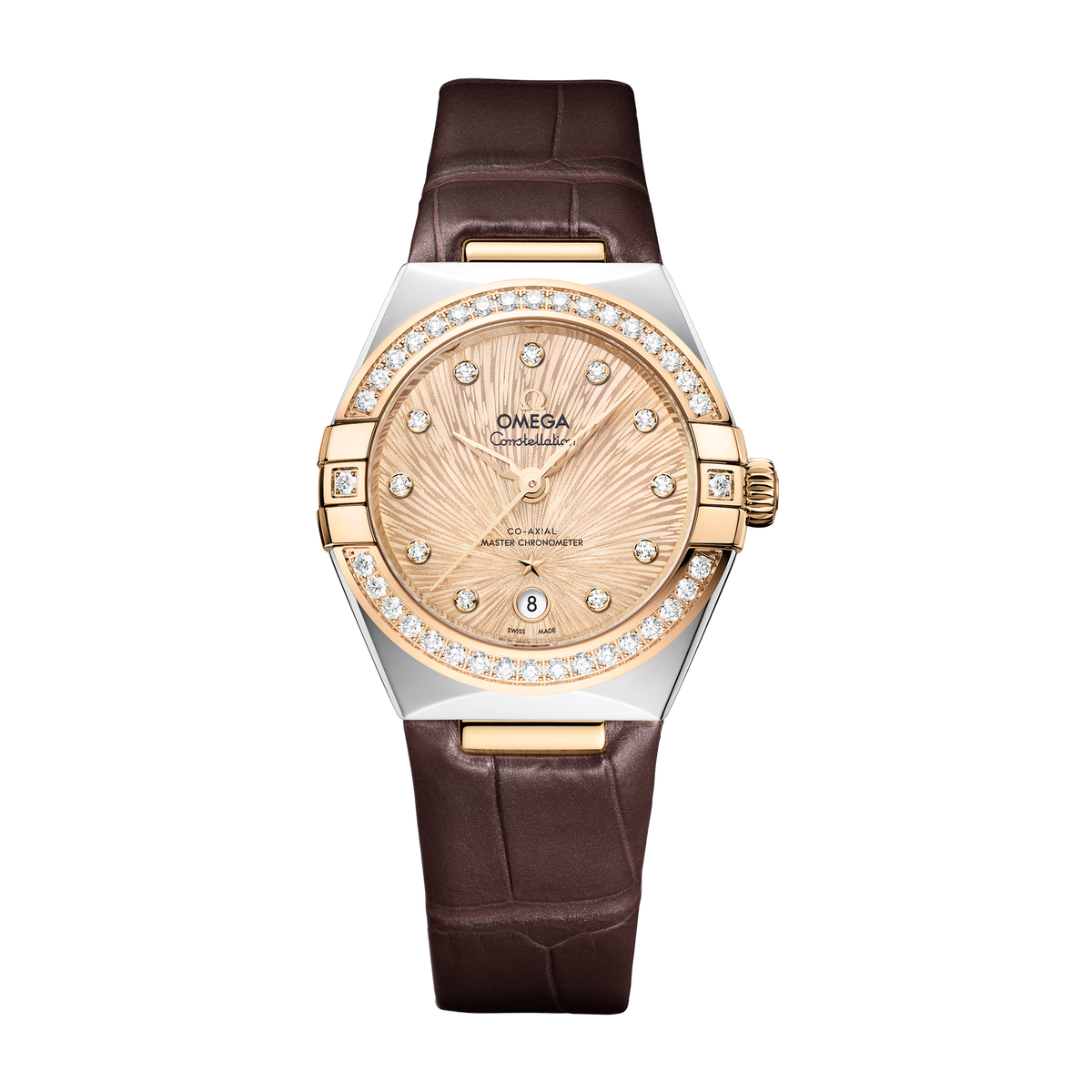 Omega Constellation Yellow Two-Tone Alligator Leather 29mm