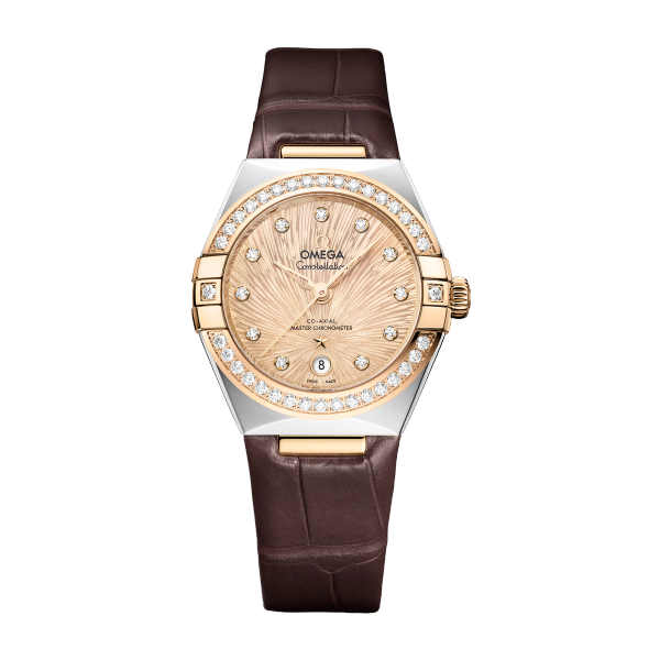 Omega Constellation Yellow Two-Tone Alligator Leather 29mm
