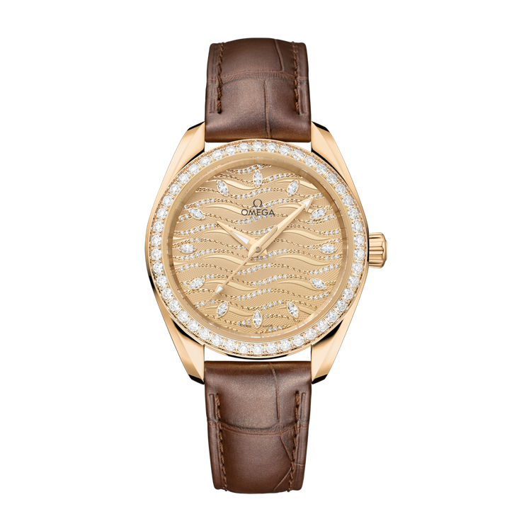 Omega Seamaster Aqua Terra 150M Yellow Gold Alligator Leather 34mm