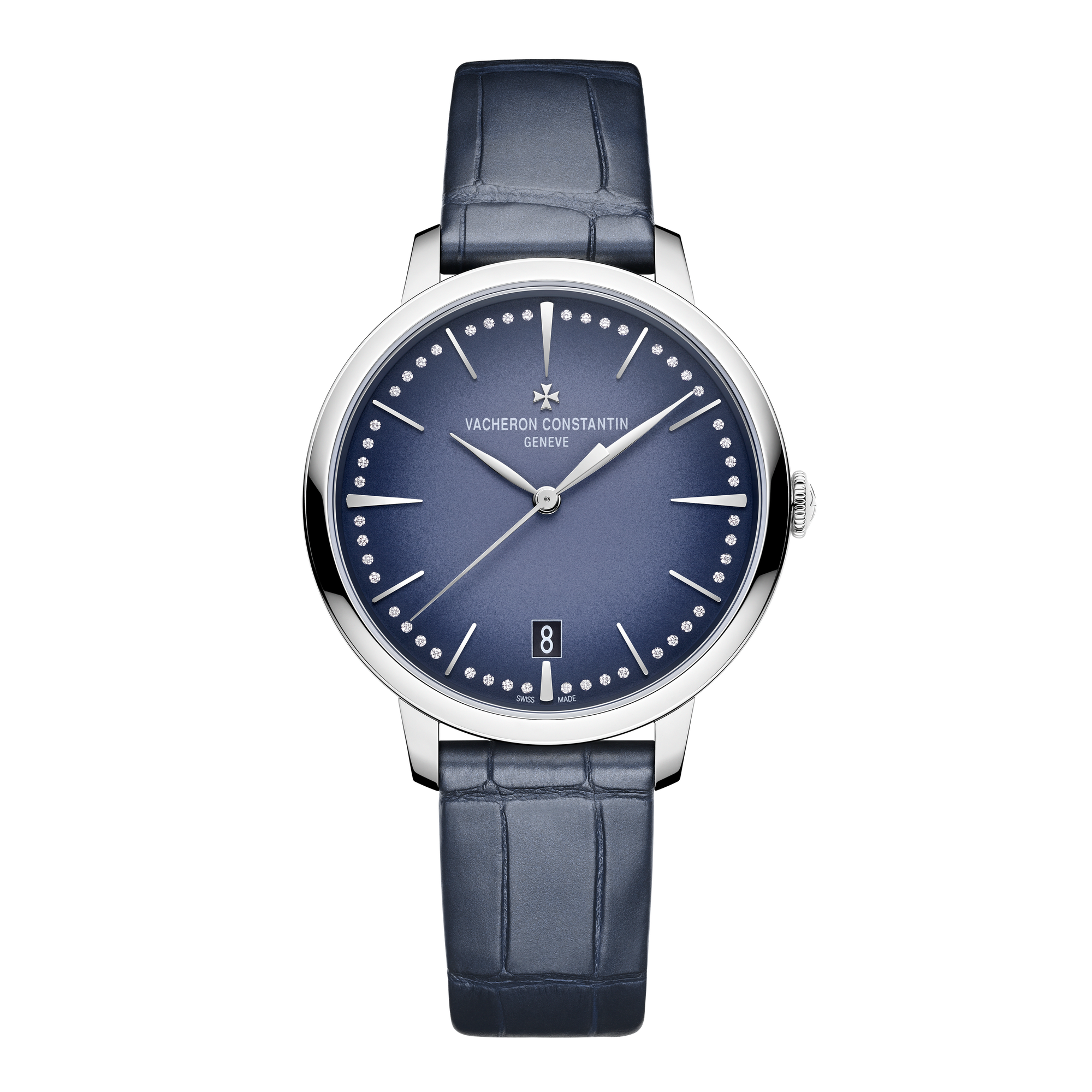 Vacheron Constantin Patrimony Self-winding Blue White Gold Alligator Leather 36.5mm