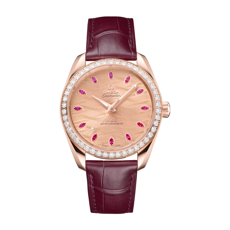 Omega Seamaster Aqua Terra 150M Pink Rose Gold Alligator Leather 38mm