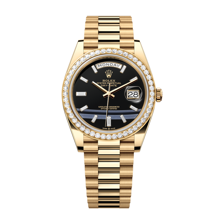 Rolex Day-Date 40 Black Yellow Gold 40mm