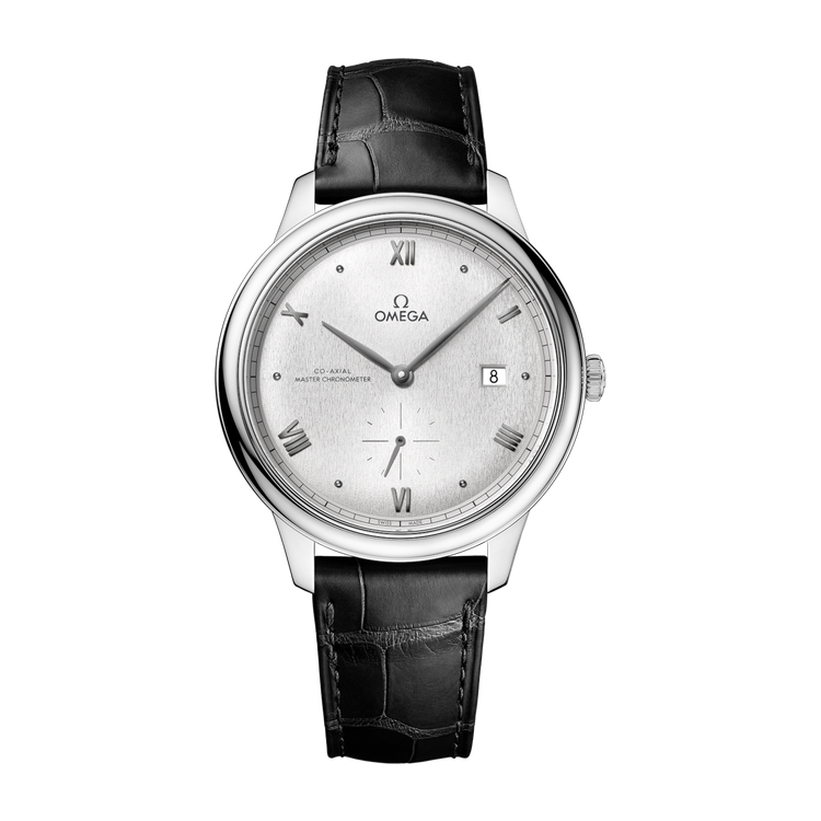 Omega De Ville Prestige Silver Steel Alligator Leather 41mm