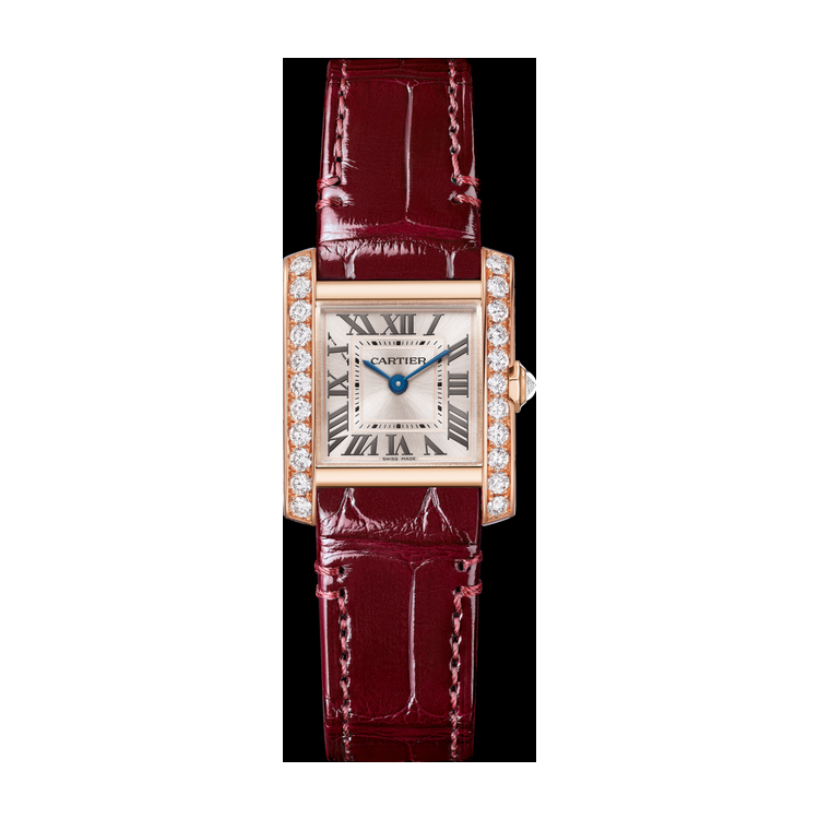 Cartier Tank Française Gold Rose Gold Alligator Leather 21.2mm
