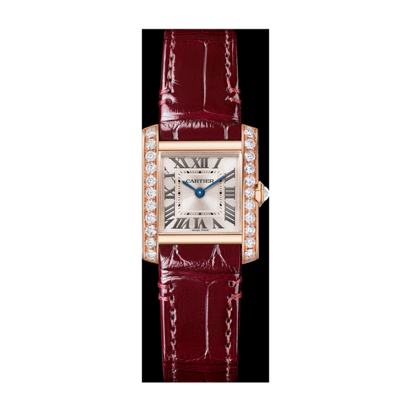 Cartier Tank Française Gold Rose Gold Alligator Leather 21.2mm
