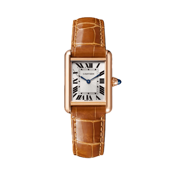 Cartier Tank Louis Cartier Silver Rose Gold Alligator Leather 22mm