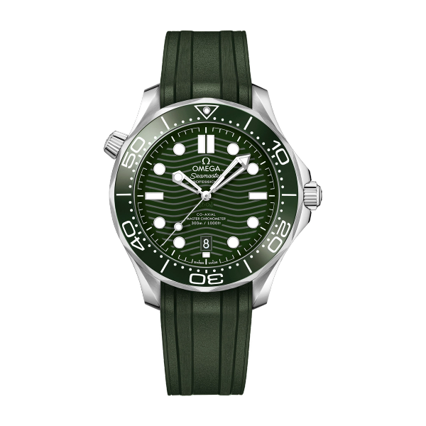Omega Seamaster Diver 300M Green Steel Rubber 42mm