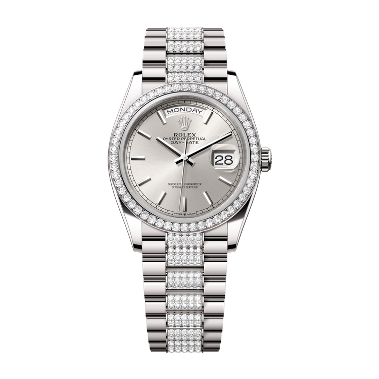 Rolex Day-Date 36 Silver White Gold 36mm