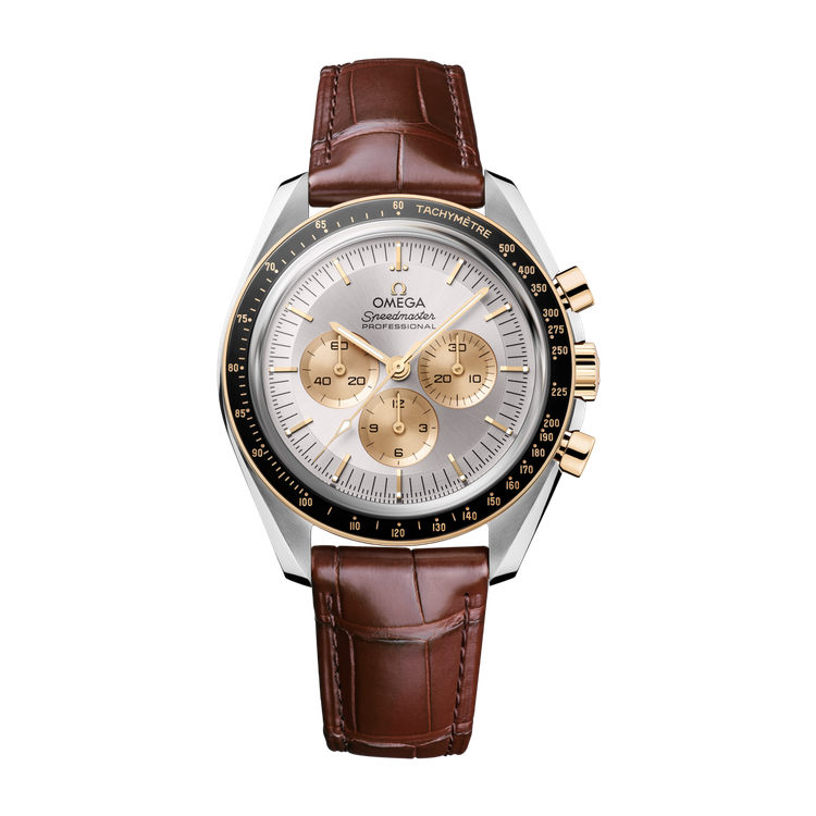 Omega Speedmaster Moonwatch Professional Silver Two-Tone Alligator Leather 42mm
