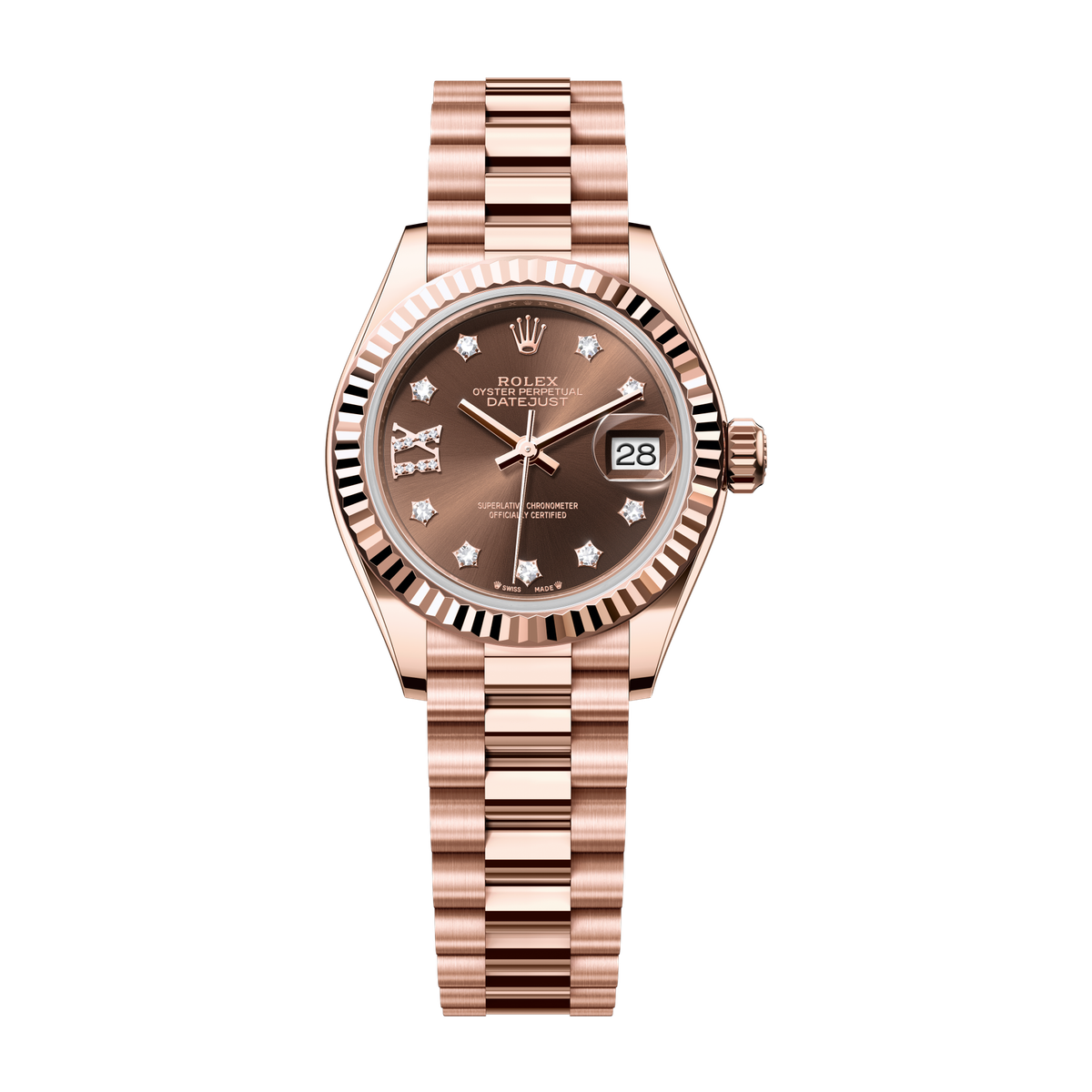 Rolex Lady-Datejust Chocolate Rose Gold 28mm