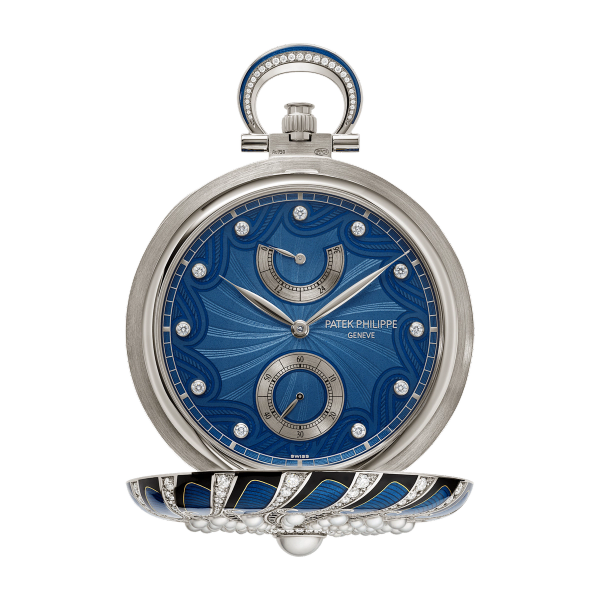 Patek Philippe "Pearls" Rare Handcrafts Blue White Gold 48.7mm