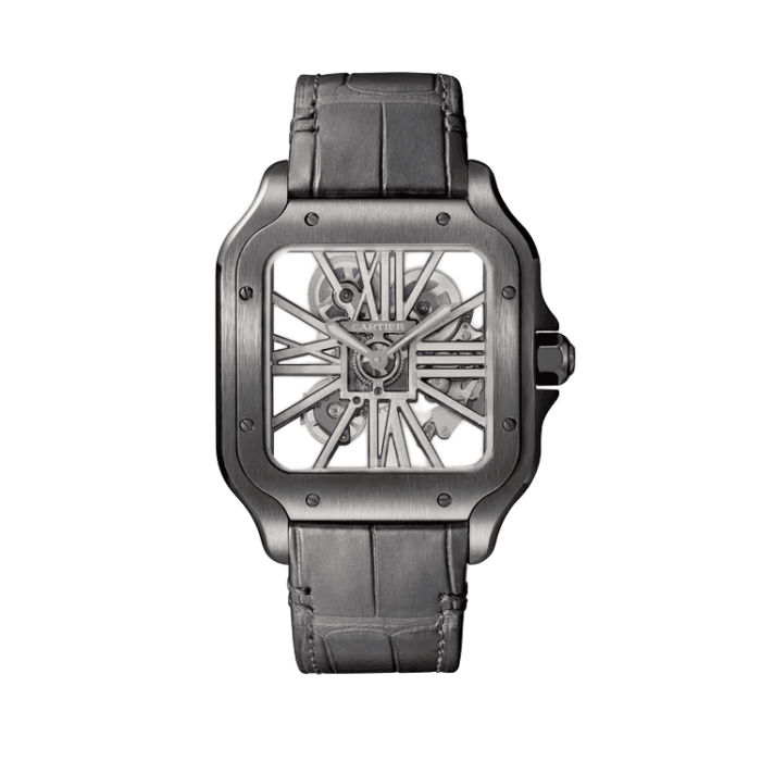 Cartier Santos Skeleton Leather 39.7mm