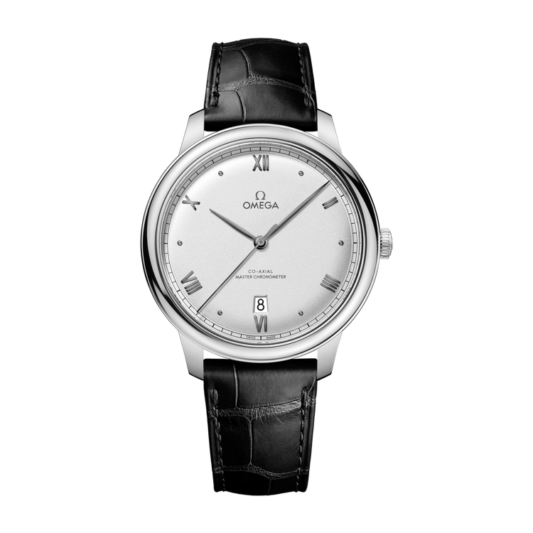 Omega De Ville Prestige Silver Steel Alligator Leather 40mm