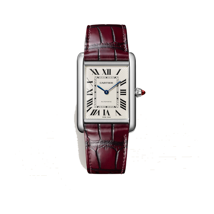 Cartier Tank Louis Cartier Silver Platinum Alligator Leather 27.8mm