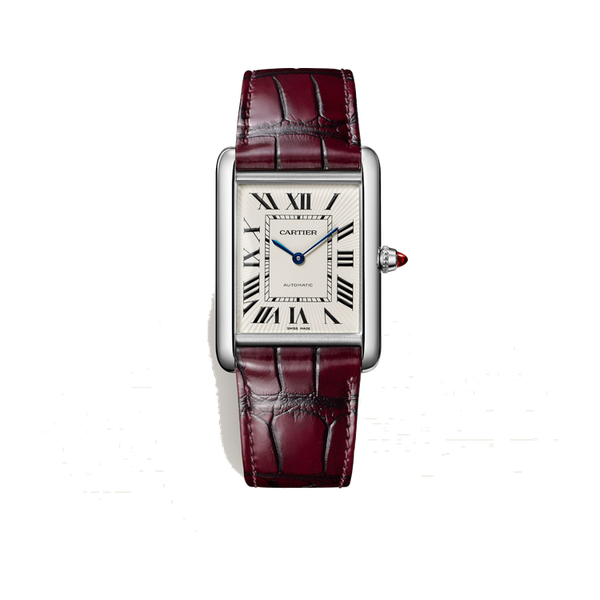 Cartier Tank Louis Cartier Silver Platinum Alligator Leather 27.8mm