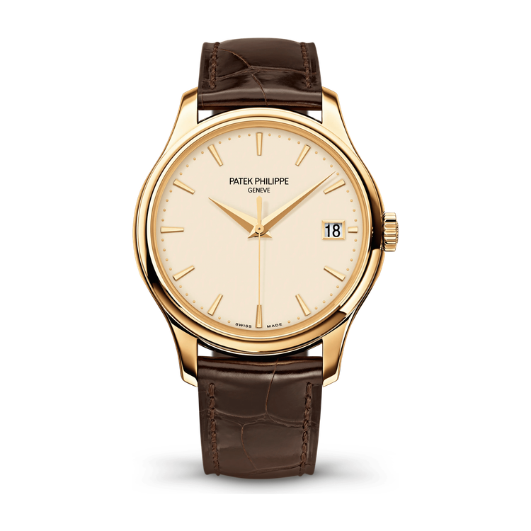 Patek Philippe Calatrava Ivory Yellow Gold Alligator Leather 39mm