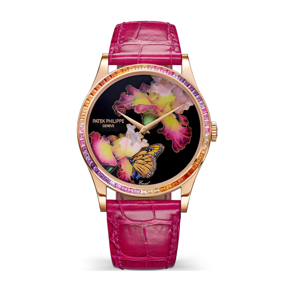 Patek Philippe "Pink Butterfly" Rare Handcrafts Rose Gold Alligator Leather 38mm