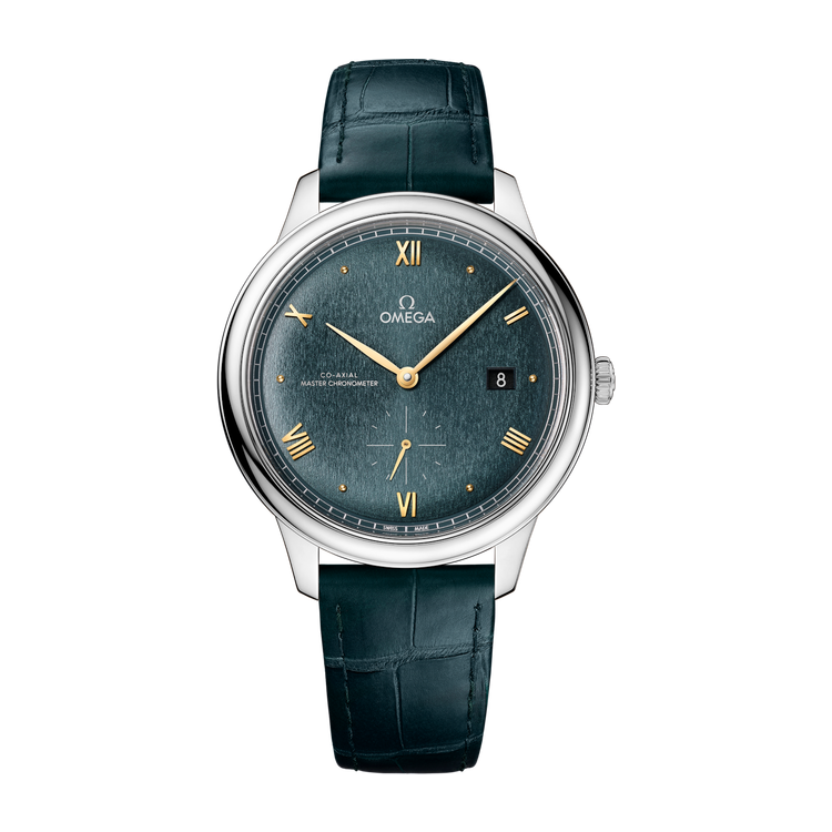 Omega De Ville Prestige Green Steel Alligator Leather 41mm