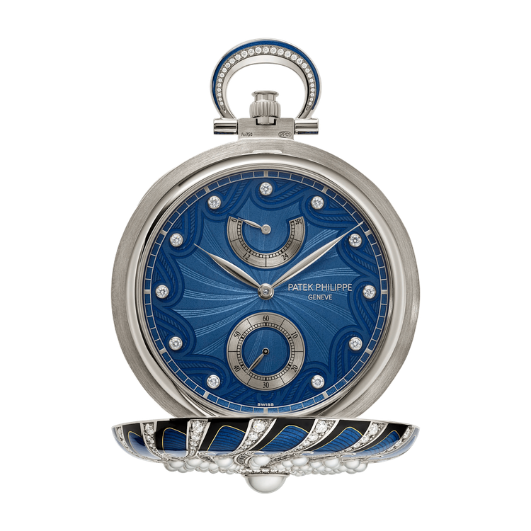 Patek Philippe "Pearls" Rare Handcrafts Blue White Gold 48.7mm