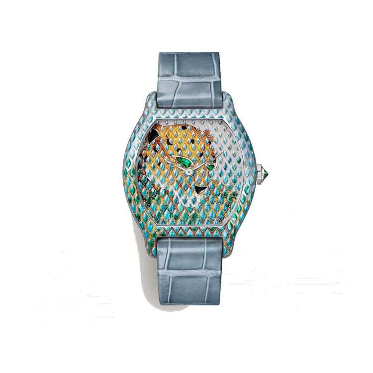 Cartier Panthère Métiers d'Art Gold White Gold Alligator Leather