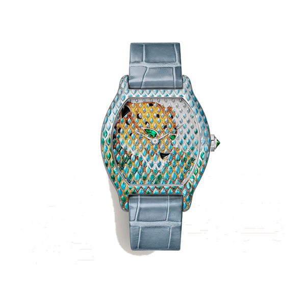 Cartier Panthère Métiers d'Art Gold White Gold Alligator Leather