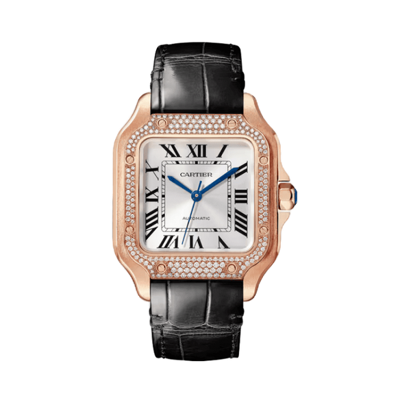 Cartier Santos De Cartier Silver Leather 8.83mm