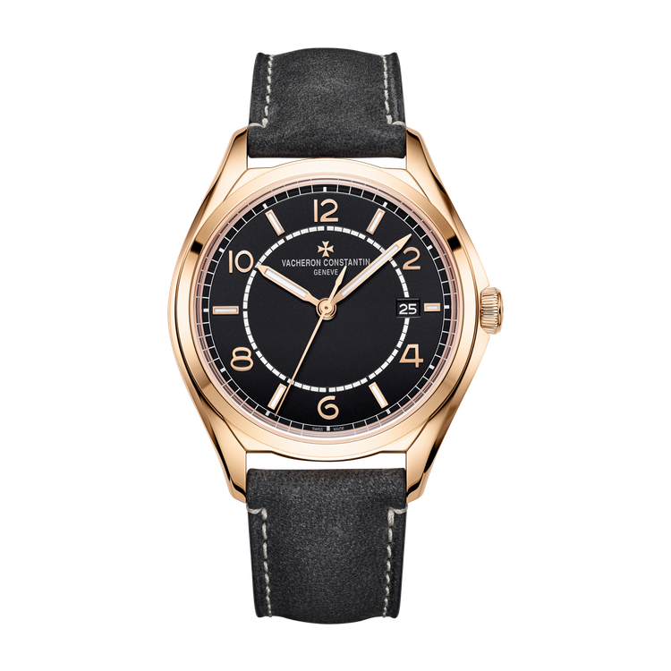Vacheron Constantin Fiftysix Self-winding Black Rose Gold Leather 40mm