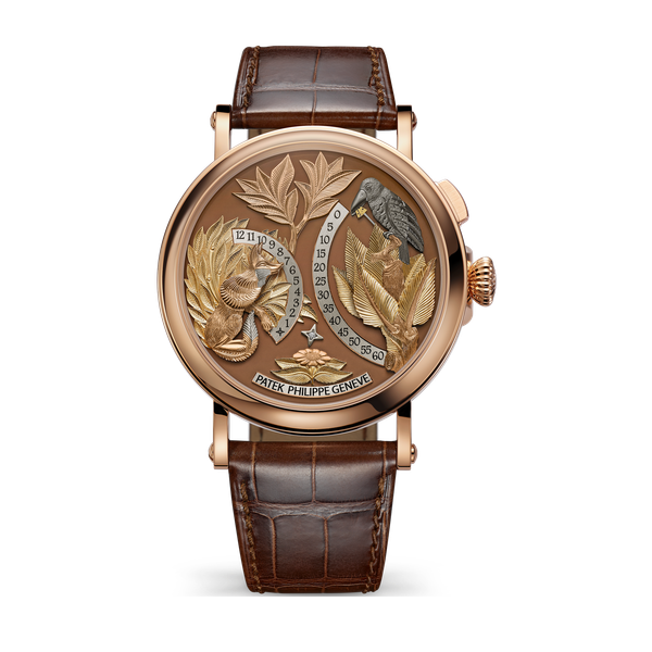 Patek Philippe Complications Brown Rose Gold Alligator Leather 43mm