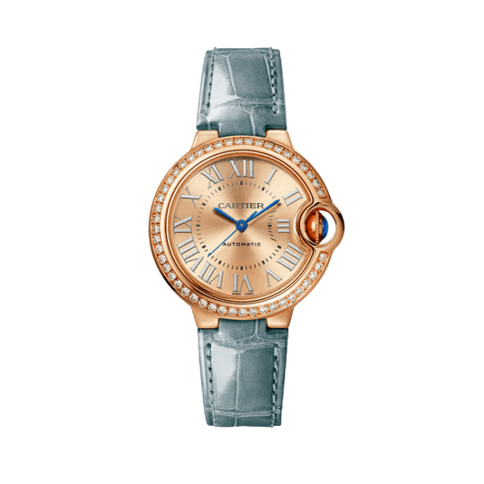 Cartier Ballon Bleu Small Rose Gold Leather 33mm