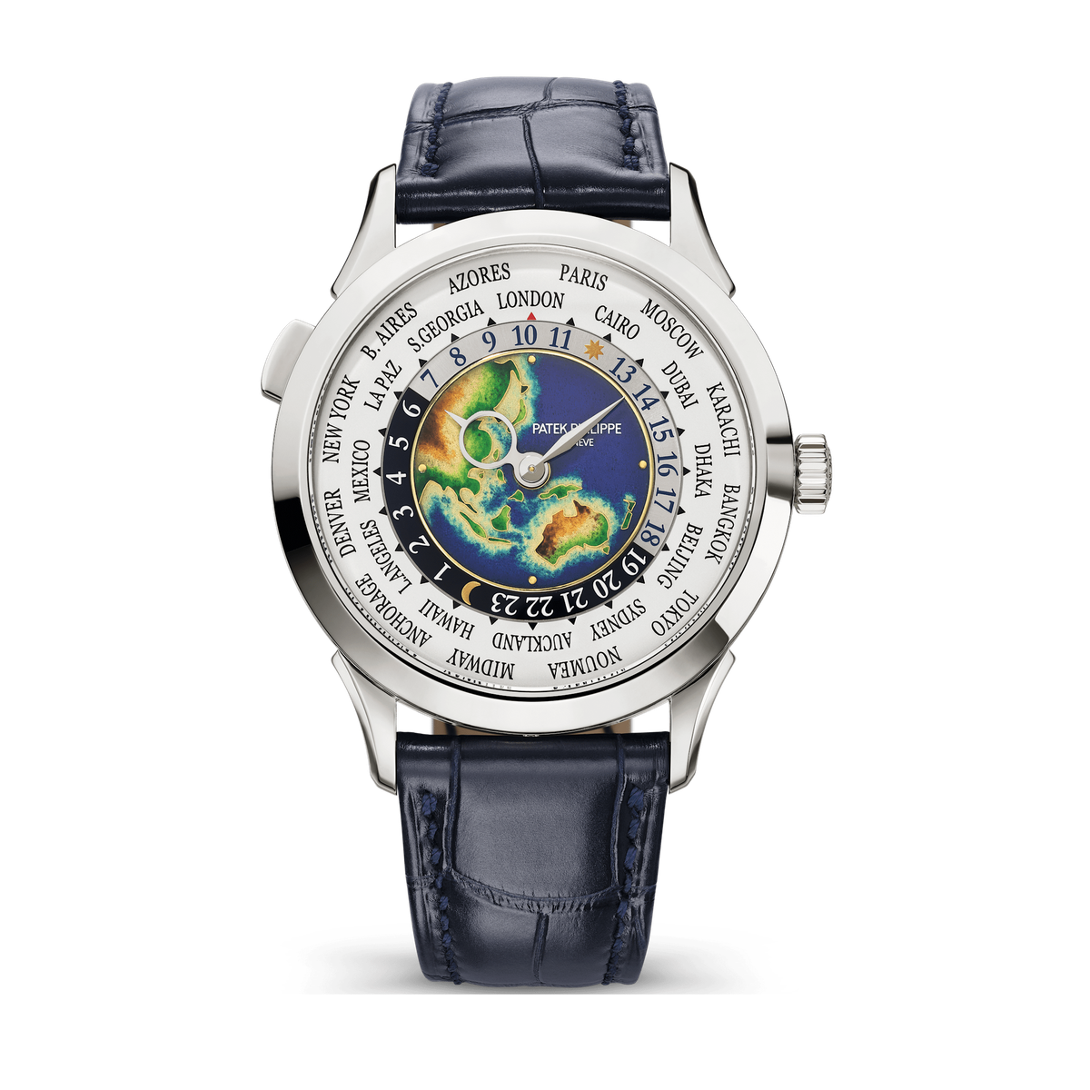 Patek Philippe Complications Green White Gold Alligator Leather 38.5mm