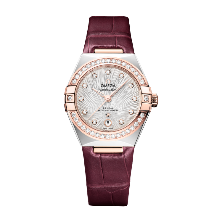 Omega Constellation Silver Two-Tone Alligator Leather 29mm