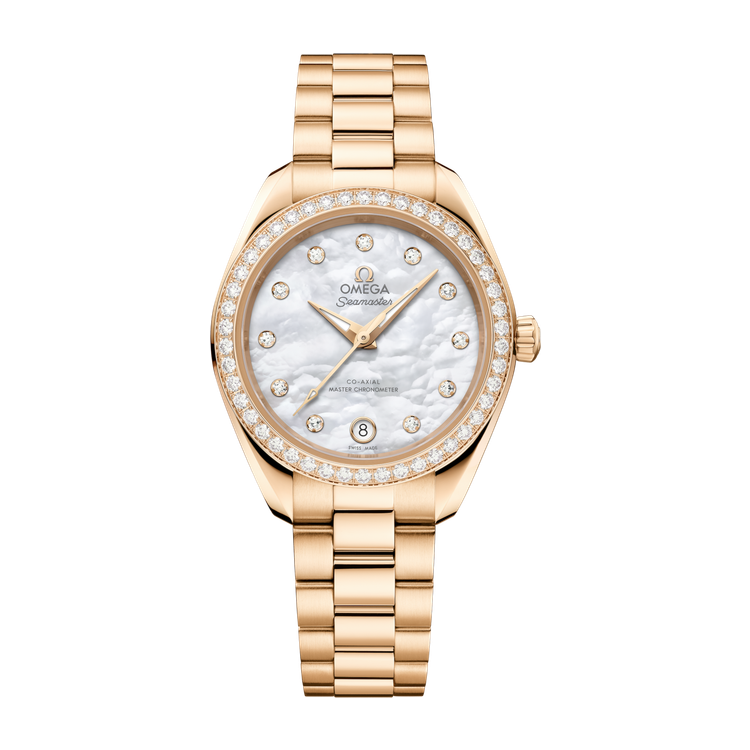 Omega Seamaster Aqua Terra 150M White Yellow Gold 30mm