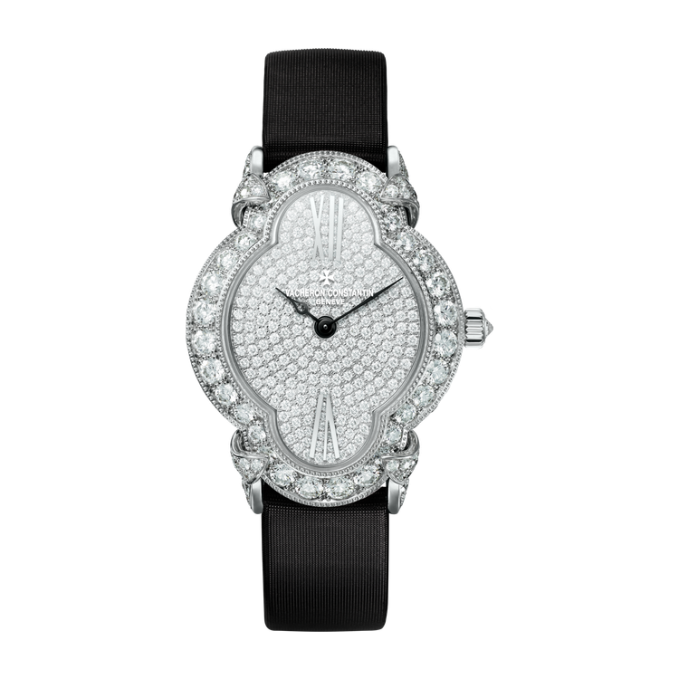 Vacheron Constantin Heures Créatives Heure Romantique Diamond Pave White Gold Fabric 36.2mm