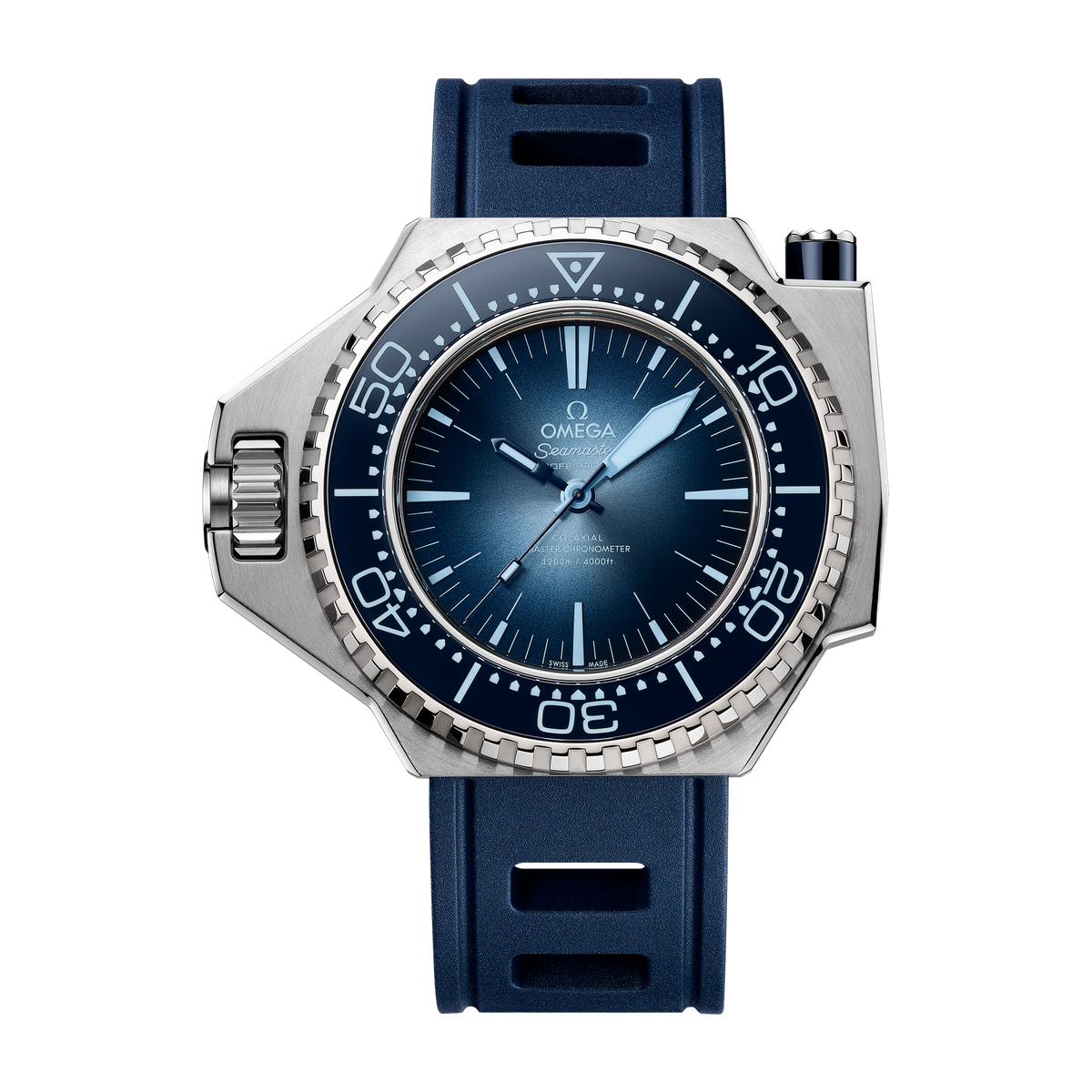 Omega Seamaster Ploprof 1200M Blue Steel Rubber 55mm