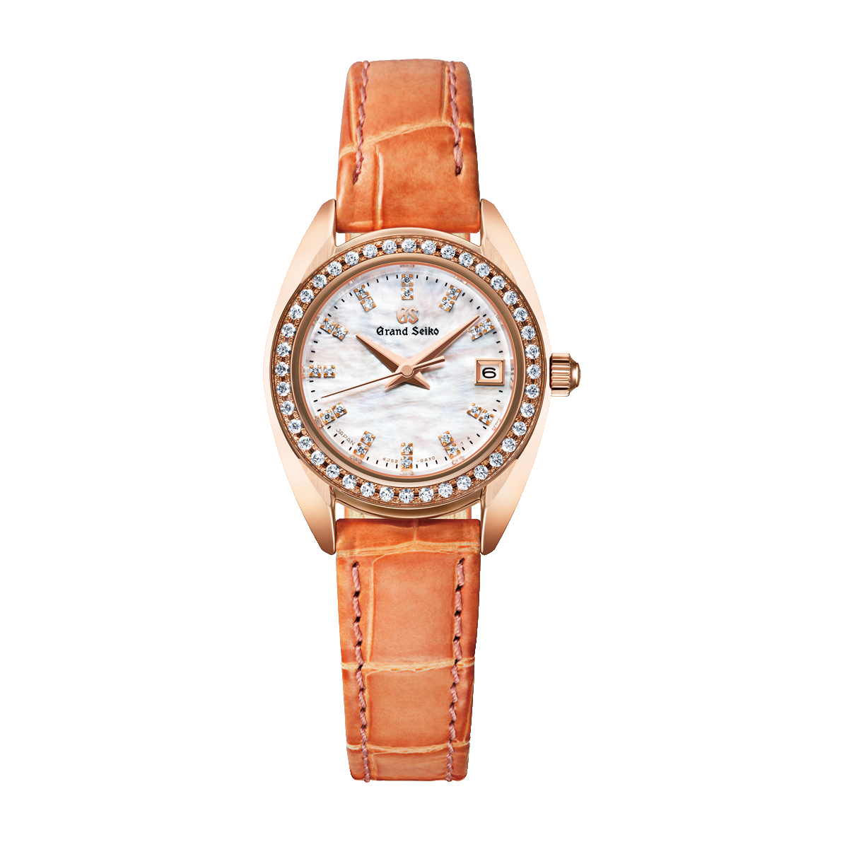Grand Seiko Heritage Refined Essentials White Rose Gold Alligator Leather 26mm