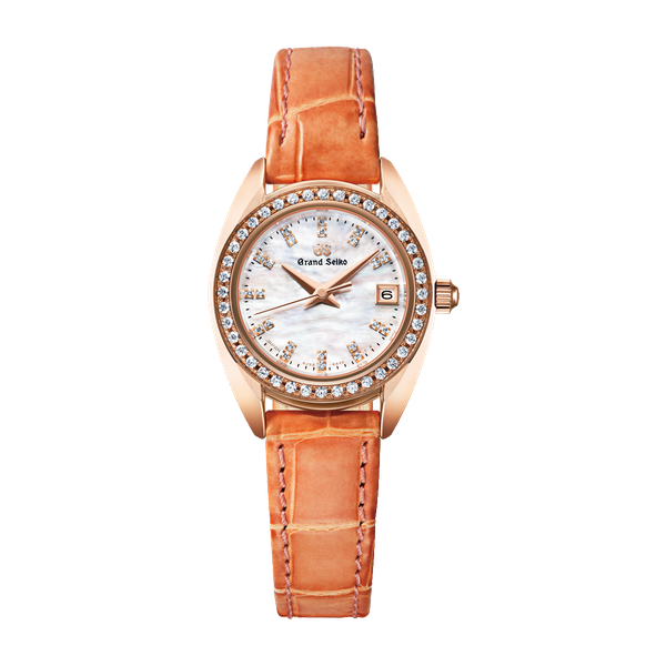 Grand Seiko Heritage Refined Essentials White Rose Gold Alligator Leather 26mm