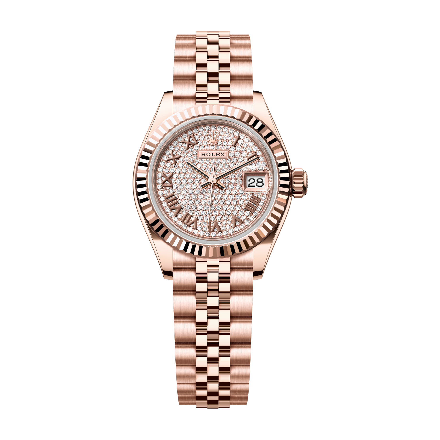 Rolex Lady-Datejust Diamond Pave Rose Gold 28mm